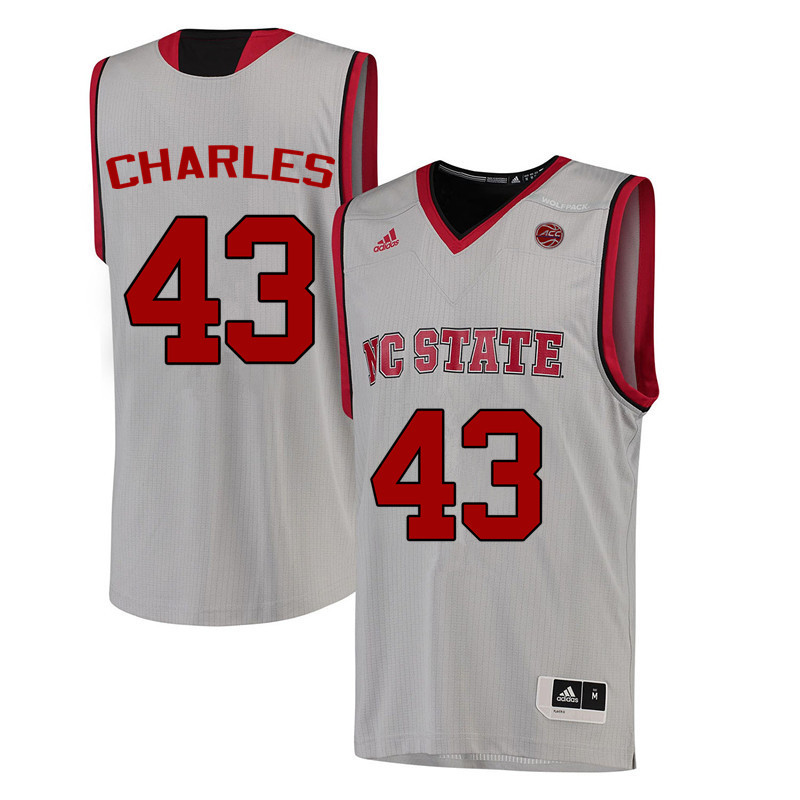 Men NC State Wolfpack #43 Lorenzo Charles College Basketball Jerseys-White - Click Image to Close